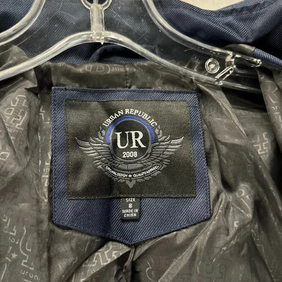 Urban Republic Jacket Boys Size 8 Utility Hoodie Full Zip Snap Long Sleeve Blue - Picture 9 of 13